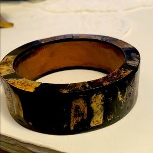 Marbled wooden bangle